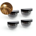 Lot de 4 lampes solaires led pour jardin ext�rieur, applique murale solaire en forme de coquillage, noir ...