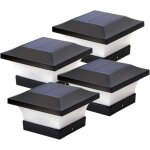 Lot de 4 lampes solaires led pour poteaux en bois de 4 x 4, terrasse, cl�ture, lumi�re du jour blanche ...