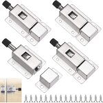 Lot 4 loquets automatiques inox + vis ? verrous � ressort, pour portes, armoires, volets, montage facile ...