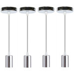 Lot de 4 lustre suspension industrielle r�tro abat - jour m�tal plafonnier edison e27 luminaire de plafond ...