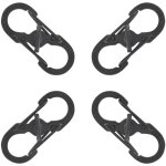 Lot de 4 mini mousqueton, s forme mousqueton double anneau en acier inoxydable, accessoire polyvalent ...