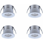 Lot de 4 mini spots led encastrables, 3 w, blanc chaud blanc