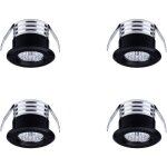 Lot de 4 mini spots led encastrables, 3 w, lumi�re neutre noir