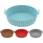 Lot de 4 paniers de rechange ronds en silicone pour friteuse � air, r�utilisables et compatibles lave ...
