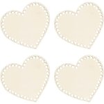Lot de 4 paniers ronds en bois naturel - base creuse pour la fabrication de tricot, de fil  tricoter, ...