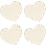 Lot de 4 paniers ronds en bois naturel - base creuse pour la fabrication de tricot, de fil  tricoter, ...