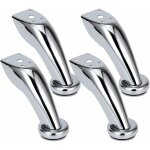Lot de 4 pieds de canap� �pais en acier inoxydable chrom� pour meubles, armoires, lits, canap�s, chaises, ...