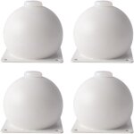 Lot de 4 pieds de canap� ronds en m�tal, � visser, pour meubles, support de lit haute capacit� (blanc, ...