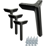 Lot de 4 pieds de meuble anchor loft, noir mat, hauteur 15 cm
