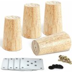 Lot de 4 pieds de meuble en bois, 8 cm pieds de canap de rechange, table basse jambes, pour lit, placard, ...