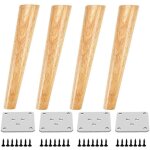 Lot de 4 pieds pour meubles en bois inclin� pieds de table avec plaques de montage et vis - 30cm