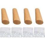 Lot de 4 pieds de meubles en bois massif inclin� 20cm, pieds de rechange avec plaque de montage et vis ...