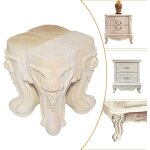 Lot de 4 pieds de meubles en bois massif sculpt� - style europ�en - pour canap�, chaise, lit, armoire ...