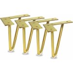 Lot de 4 pieds meuble m�tal dor� 15 2 cm pour armoire commode meuble tv projet bricolage