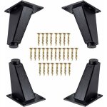 Lot de 4 pieds de meuble en m�tal noir 80 mm ? remplacement jambes canap�, commode, armoire ? vis de ...