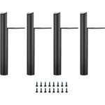 Lot de 4 pieds de meuble de rechange en m�tal, hauteur 15 cm, coloris noir mat