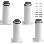 Lot de 4 pieds de meubles r�glables en m�tal robuste pour table, lit, canap� (120 mm - 180 mm, blanc) ...