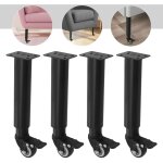 Lot de 4 pieds de meubles � roulettes pivotantes, pieds de meubles r�glables en hauteur avec roulettes ...