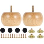 Lot de 4 pieds ronds en bois massif avec 4 vis pour meubles de bricolage, pieds de chaise, pieds de table, ...