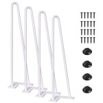 Lot de 4 pieds de table en Épingle à cheveux haloyo®, 41cm, blanc Lot de 4 pieds de table en Épingle à cheveux haloyo®, 41cm, blanc