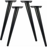 Lot de 4 pieds de table en mtal de 30cm de longueur pour meubles modernes, commode, armoire, bureau, ...