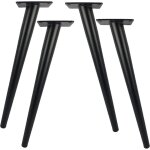 Lot de 4 pieds de table en m�tal de 30cm de longueur pour meubles modernes, commode, armoire, bureau, ...
