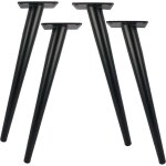 Lot de 4 pieds de table robustes en m�tal de 40 cm pour meubles modernes, commodes, armoires, bureaux, ...