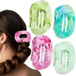 Lot de 4 pinces � cheveux plates pour cheveux �pais, fins et fins, pour femmes et filles, imprim� marbre, ...