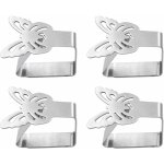 Aougo - lot de 4 pinces de nappe en acier inoxydable pour nappe, nappe, pinces à nappe (papillon), acier ... Aougo - lot de 4 pinces de nappe en acier inoxydable pour nappe, nappe, pinces à nappe (papillon), acier ...