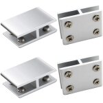 Lot de 4 pince à verre clips a verre en alliage d'aluminium pour fixation de verre sur les deux côtés ... Lot de 4 pince à verre clips a verre en alliage d'aluminium pour fixation de verre sur les deux côtés ...