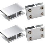 Lot de 4 pince � verre clips a verre en alliage d'aluminium pour fixation de verre sur les deux c�t�s ...
