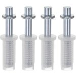 Lot de 4 pivots sup�rieurs � ressort 9, 5 mm pour porte accord�on � deux volets