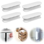 Lot de 4 poign�es adh�sives pour portes de balcon, meubles, portes vitr�es et fen�tres ? blanc