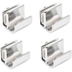 Lot de 4 poign�es de porte en verre, en alliage de zinc, sans per�age, pour vitrine, armoire, tiroir ...
