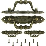 Lot de 4 poignes de tiroir poigne vintage en bronze avec vis pour meubles armoire commode