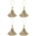 Lot de 4 pompons lgants en polyester colors pour loisirs cratifs et dcoration d'intrieur (beige) ...