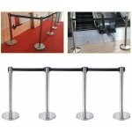 Senderpick ? lot de 4 poteaux de d�limitation en acier inoxydable ? syst�me de guidage avec sangles r�tractabl ...