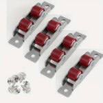 Lot de 4 poulies silencieuses en nylon pour portes et fen�tres de type 80 en acier inoxydable, ferrures ...