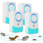 Lot de 4 r�pulsifs � ultrasons pour souris, changement de fr�quence 60 / s, adapt�s � des occasions polyvalent ...