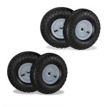 Lot de 4 roues de diable 4. 10 / 3. 50 - 4, pneus de rechange, axe de 16 mm, 136 kg max. , 260x85 mm, ...