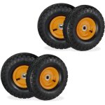 Lot de 4 roues de diable 4. 10 / 3. 50 - 4, pneus de rechange, axe de 16 mm, 136 kg max. , 260x85 mm ...