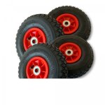 Lot de 4 roue gonflable 260 x 85 mm (3. 00 - 4) diable / chariot alsage 20 mm