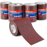 Lot de 4 rouleaux de papier abrasif 93mm x 5m, grain 60, 120, 180, 240, rouleaux abrasifs auto - agrippant ...