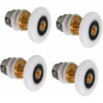 Lot de 4 roulettes pour cabine de douche, roulettes de remplacement pour porte coulissante, 25 mm