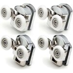 Lot de 4 roulettes doubles - pour porte de douche coulissante, � 2 roues de 23 mm de diam�tre en alliage ...