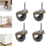 Lot de 4 roulettes pivotantes 360 degrs avec plaque suprieure, roulettes billes de 2 pouces avec tige ...