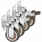 Lot de 4 roulettes pivotantes 50mm, 100kg roulettes pour meubles, type l roue pour meuble avec frein ...