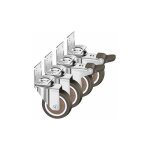 Lot de 4 roulettes pivotantes 50mm, 100kg roulettes pour meubles, type l roue pour meuble avec frein ...