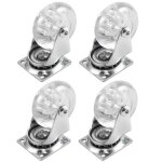 Lot de 4 roulettes pivotantes pour meubles, roulettes robustes de 5 cm, roulettes pivotantes en polyur�thane ...