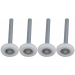 Lot de 4 roulettes de porte de garage en nylon � roulement � billes scell� avec tige de 105 mm